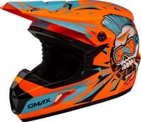 G-Max - G-Max MX-46Y Unstable Youth Helmet - D3465210 - Hi-Vis Orange/Blue - Small