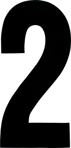 Dirt Digits - Dirt Digits Extreme Digits Competition Stick-On 4in. Black Number - 2 - XT43B-2