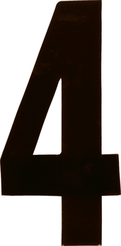 Dirt Digits - Dirt Digits Extreme Digits Competition Stick-On 4in. Black Number - 4 - XT43B-4