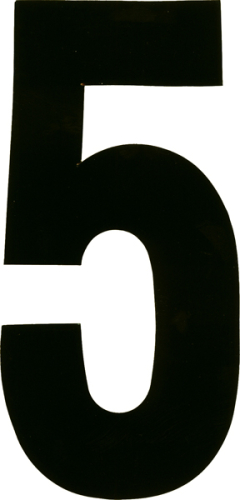 Dirt Digits - Dirt Digits Extreme Digits Competition Stick-On 4in. Black Number - 5 - XT43B-5
