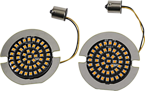 Drag Specialties - Drag Specialties LED Inserts for Flat Style Turn Signals with 1156 Contact Base - Amber - 2020-1810
