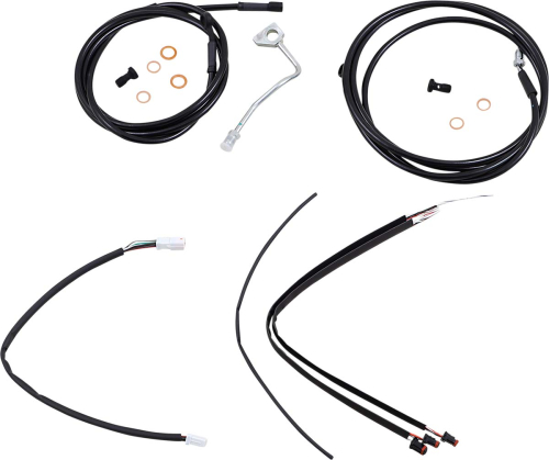 Burly Brand - Burly Brand Handlebar Cable/Line Install Kit - Black - B30-1187