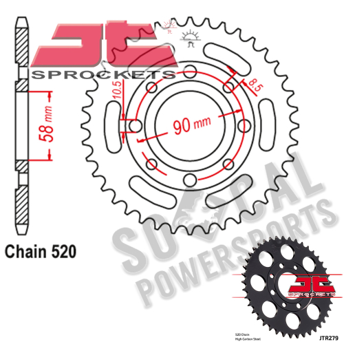 JT Sprockets - JT Sprockets Steel Rear Sprocket - 30T - JTR279.30
