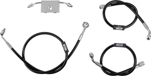 LA Choppers - LA Choppers Black Vinyl/Stainless Brake Line - 12in. - 14in. Mini Ape Hangers - LA-8154B13B
