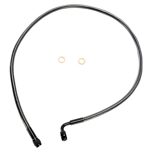 Magnum - Magnum Black Pearl Designer Series ABS Front Upper Brake Line - 10mm. 90deg. Banjo - 32in. - AS47232