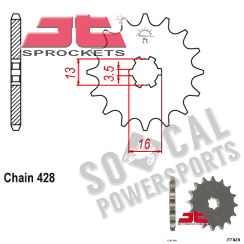 JT Sprockets - JT Sprockets Steel Front Sprocket - 14T - JTF428.14