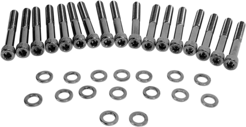 Drag Specialties - Drag Specialties Primary Cover Black Chrome Socket-Head Bolt Set - Knurled - MK685BK