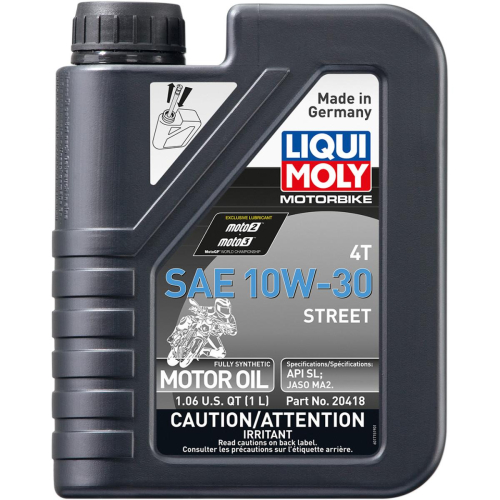 Liqui Moly - Liqui Moly 4T Synthetic Street Motor Oil - 10W-30 - 1L - 20418