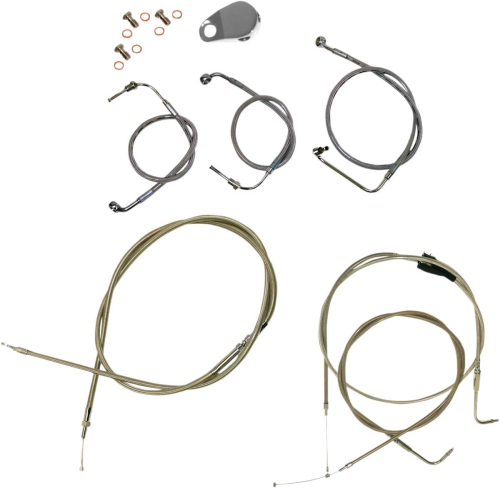 LA Choppers - LA Choppers Cable/Brake Line Kit - 12-14in. Ape Hangers - Stainless Steel - LA-8006KT-13