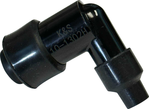 K&S Technologies - K&S Technologies Spark Plug Resistor Cover - 90 deg. Elbow Type - 10/12/14mm. - Black Plastic - 10-1302H