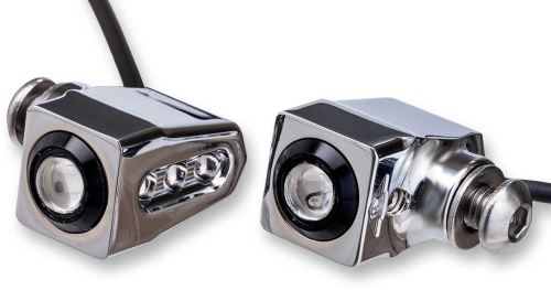 Joker Machine - Joker Machine Rat Eye LED Turn Signal - Chrome w/ Red LEDs - 05-206-RC
