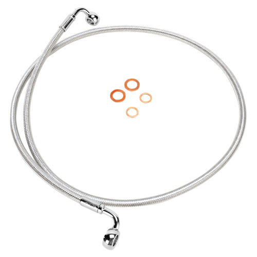 Magnum - Magnum Sterling Chromite II E-Z Align Single Disc Front Brake Line - 90deg. Top Angle - 46in. - 36246SW