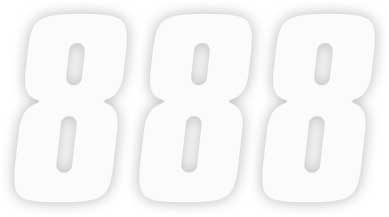 Factory Effex - Factory Effex Factory Number 4in. - No.8 - White - 08-90018
