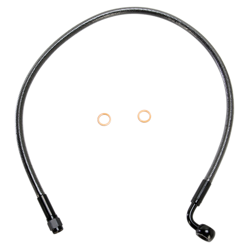 Magnum - Magnum Black Pearl Designer Series ABS Front Upper Brake Line - 10mm. 90deg. Banjo - 24in. - AS47224