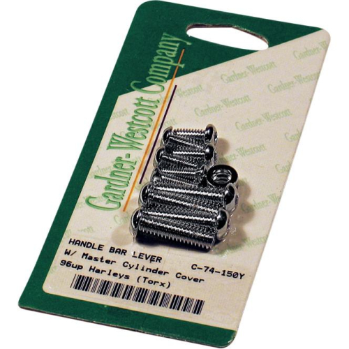 Gardner-Westcott - Gardner-Westcott Chrome Handlebar Lever, Switch Housing and Master Cylinder Polished Bolt Set - P-74-150