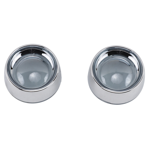 Kuryakyn - Kuryakyn Deep Dish Bezels with Lenses for Bullet Turn Signals - Chrome Bezel/Smoke Lens - 2107