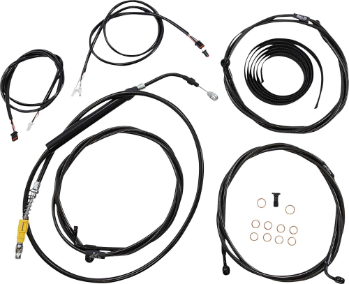 LA Choppers - LA Choppers Complete Plug and Play Cable Kit - 15in.-17in. - ABS - Midnight - LA-8058KT3-16M