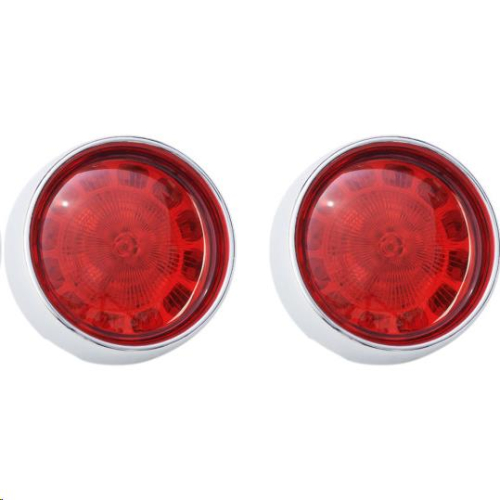 Custom Dynamics - Custom Dynamics Probeam Bullet Bezel LED Turn Signal Inserts for Models with 1156 Contact Bases - Chrome/Red Lens - PB-BB-R-1156CR