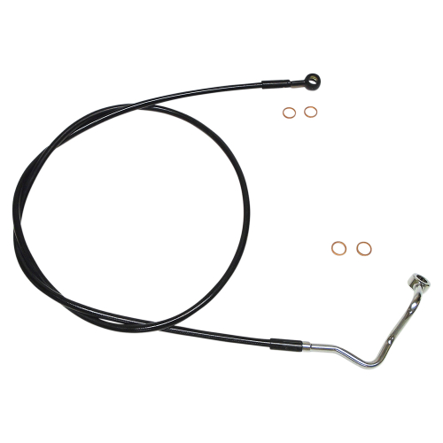 Magnum - Magnum Black Coated XR Stainless Upper Front Brakeline Kit with Black Fittings - 64in. Total Length - SBB1415-69