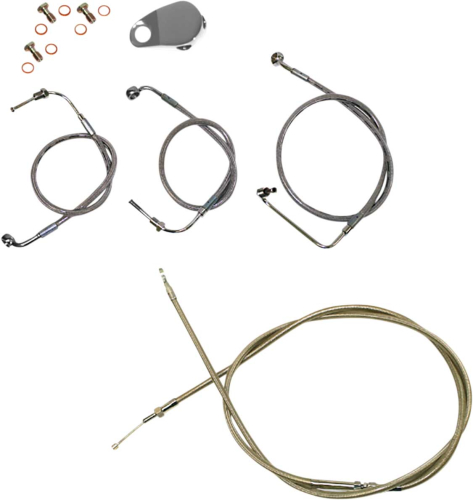 LA Choppers - LA Choppers Standard Stainless Cable Kit - 15in. - 17in. Mini Ape Hangers - LA-8154KT-16