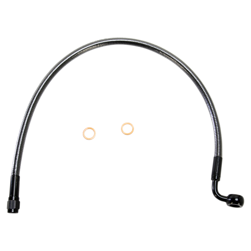 Magnum - Magnum Black Pearl Designer Series ABS Front Upper Brake Line - 10mm. 90deg. Banjo - 19in. - AS47219