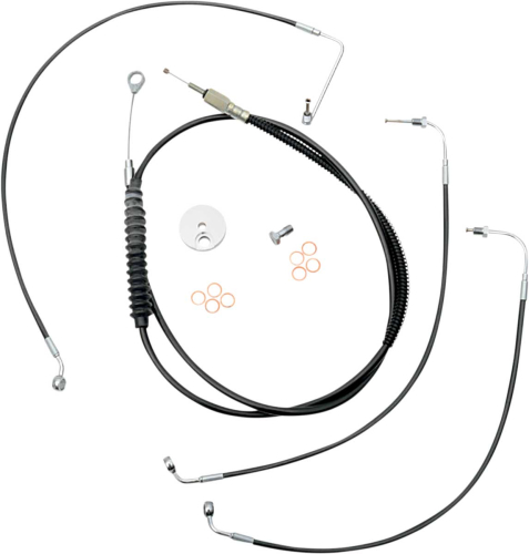 LA Choppers - LA Choppers Standard Black Vinyl/Stainless Cable Kit - 18in. - 20in. Mini Ape Hangers - LA-8154KT-19B