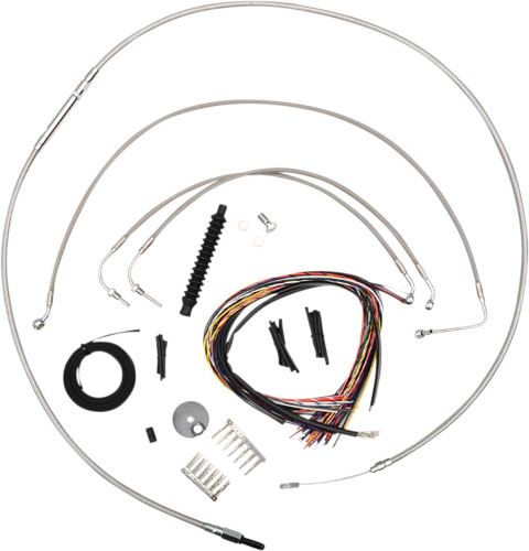 LA Choppers - LA Choppers Complete Stainless Cable Kit - 15in. - 17in. Mini Ape Hangers - LA-8154KT2-16