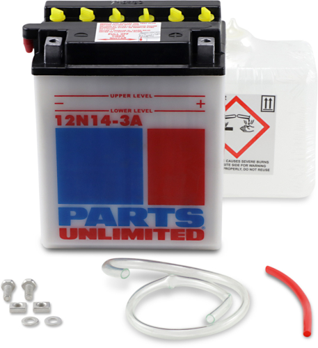 Parts Unlimited - Parts Unlimited 12V Conventional Battery Kit - 12N14-3A-FP