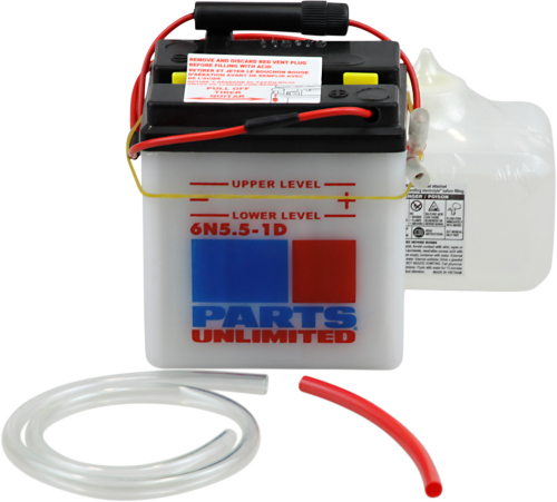 Parts Unlimited - Parts Unlimited 6V Conventional Battery Kit - 6N55-1D-FP