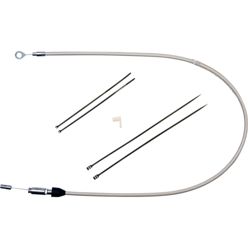 Magnum - Magnum Alternate Length Polished Stainless Quick Connect Braided Upper Clutch Cable - 34in. - 5234HE