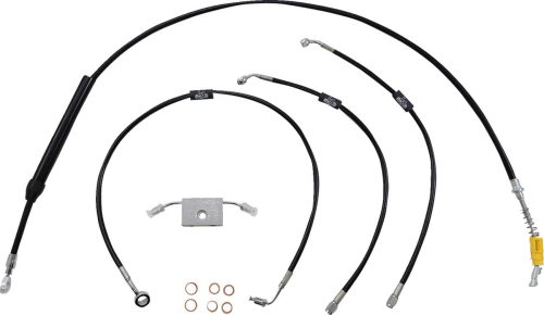 LA Choppers - LA Choppers Cable/Brake Line Kit - 12-14in. Ape Hangers - Black Vinyl - LA-8157KT-13B