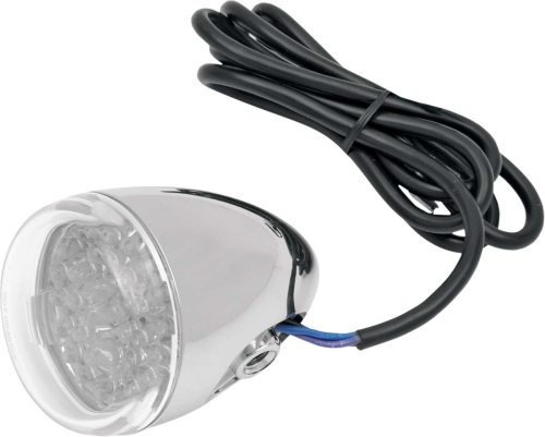 Chris Products - Chris Products Rear Custom Signal Light Assembly - Chrome with Clear lens, Red LED - Bracket Mount - 8887C-LED-R