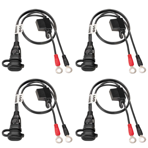 Tecmate - Tecmate Waterproof Battery Lead - 20in. L  - 1/4in/M6 - 18AWG/0.82mm2 - 4 Pack - O-01X4