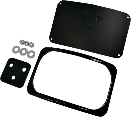 Drag Specialties - Drag Specialties Three-Bolt Style Small Radius License Plate Mount - Gloss Black - 2030-0628