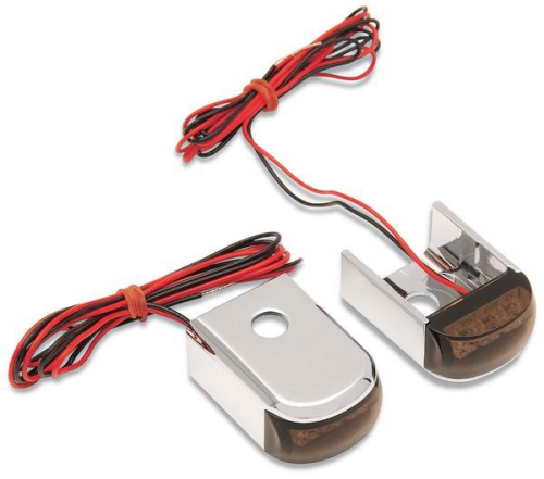 Alloy Art - Alloy Art Fender Strut LED Marker Lights - Raw with Red LED - Smoke Lens - DSL8-2R