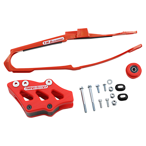 T.M. Designworks - T.M. Designworks Dirt Cross Multi-Purpose Chain Slide-N-Guide Kit FE2 Guide - Red - DCK-OR11-RD