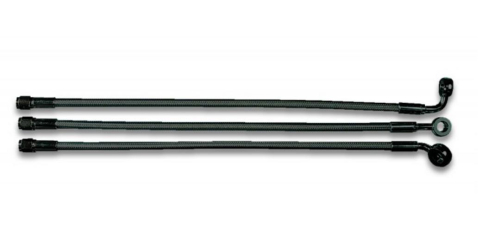 Magnum - Magnum Black Pearl Designer Series ABS Front Upper Brake Line - 10mm. 90deg. Banjo - 27in. - AS47227