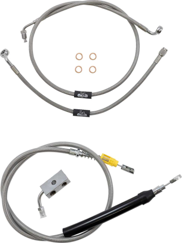 LA Choppers - LA Choppers Cable/Brake Line Kit - 18-20in. Ape Hangers - Stainless Steel - LA-8155KT-19