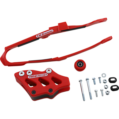 T.M. Designworks - T.M. Designworks Dirt Cross Multi-Purpose Chain Slide-N-Guide Kit FE2 Guide - Red - DCK-OR13-RD