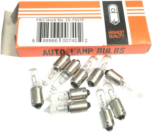 K&S Technologies - K&S Technologies Replacement Bulbs for Mini-Stalk Marker Lights - Clear - 10/Pkg. - 25-7507P