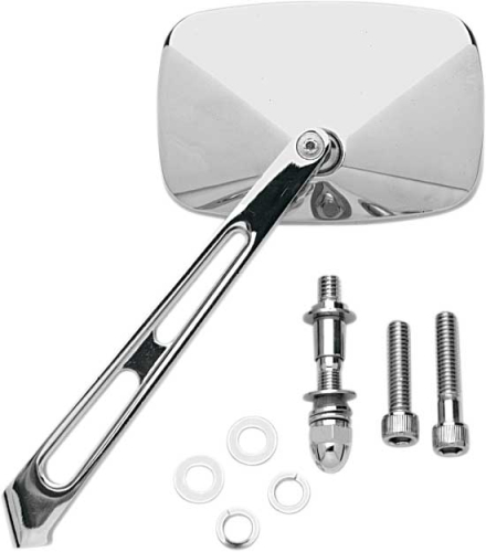 Drag Specialties - Drag Specialties Rectangular Mirror with Air Stem - 0640-0006