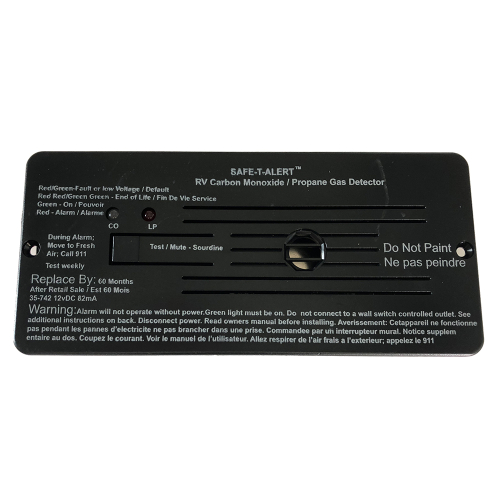 Safe-T-Alert - Safe-T-Alert Combo Carbon Monoxide Propane Alarms Flush Mount - Black