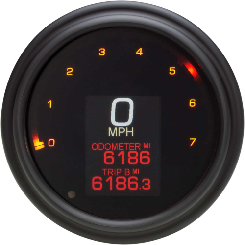 Dakota Digital - Dakota Digital MLX Series Gauge Speedometer/Tachometer - Fatbob - Black - MLX-2000-K