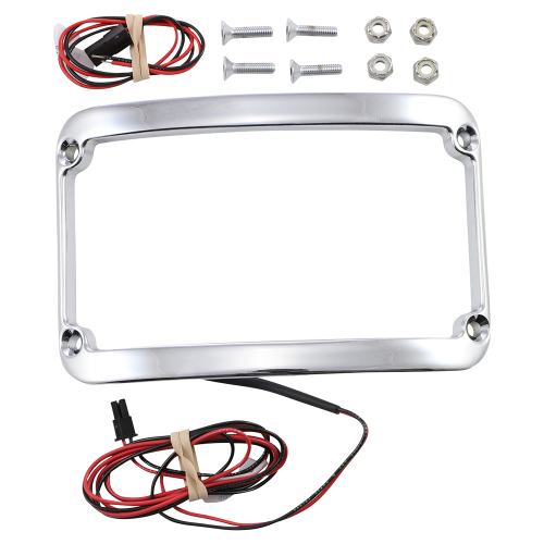 Klock Werks - Klock Werks License Plate Frame for 7.125in. Rear Fender - Chrome Lighted - KWS-01-0089