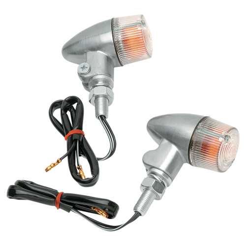 K&S Technologies - K&S Technologies Polished Aluminum Marker Lights - Round #1 with Clear Lens - Single Filament - 25-8321
