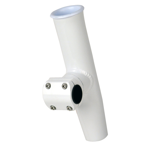 C.E. Smith - C.E. Smith Adjustable Mid Mount Rod Holder - 7/8" or 1" OD - White Powder Coat Aluminum w/Sleeve &amp; Hex Key