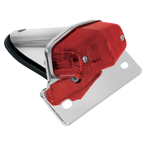 Emgo - Emgo Lucas-Style Taillight with Plate Mount - Chrome - 62-21521