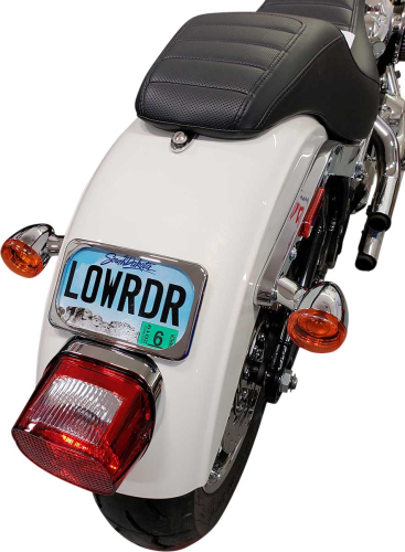 Drag Specialties - Drag Specialties Three-Bolt Style Large Radius License Plate Mount - Chrome - 2030-0625