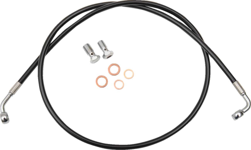 LA Choppers - LA Choppers Black Vinyl/Stainless Braided Brake Line - 15-17in. Ape Hangers - LA-8153B16B