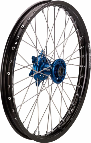 Moose Racing - Moose Racing SX-1 Complete Front Wheel - 19in. x 1.40in. - Black Wheel/Blue Hub - YF-14019-BKBU